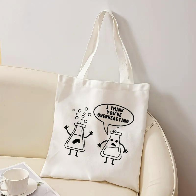 White Canvas Tote Bag Cartoon  - đánh giá và giá Medical Lab Day